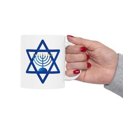 Star of David with  Menorah Jewish Graphic Ceramic Mug (11oz, 15oz)