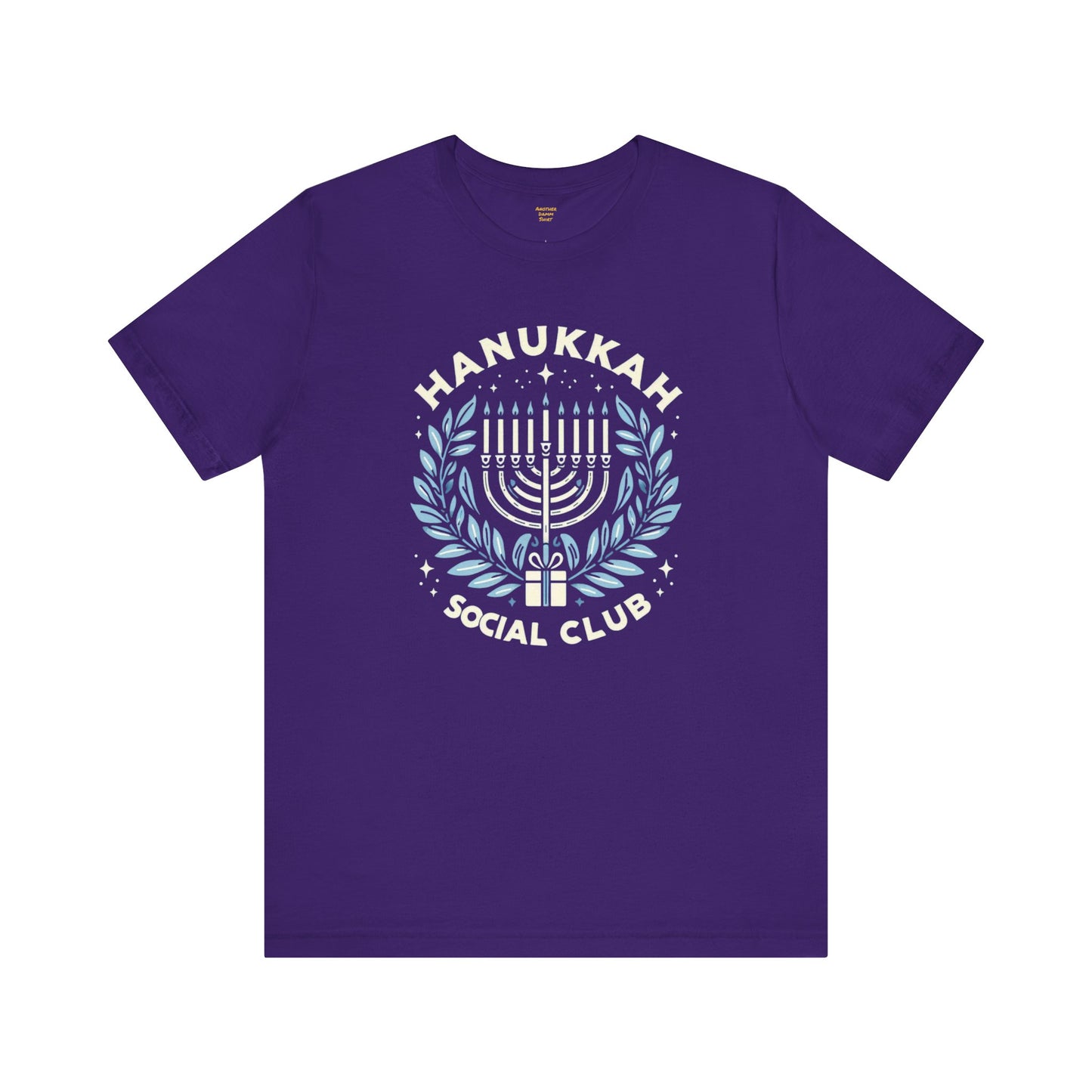 Hanukkah Social Club with Menorah - Unisex Jersey Short Sleeve Tee