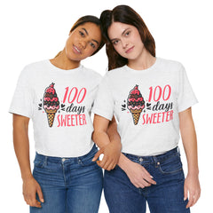100 Days of School Unisex Tee | Elementary School, Ice Cream, Teacher Apparel