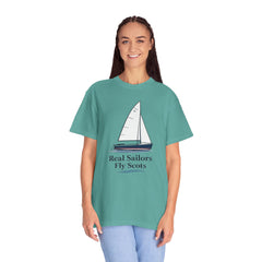 Hempstead Bay Sailing Club Graphic T-Shirt — "Real Sailors Fly Scots" Nautical Tee