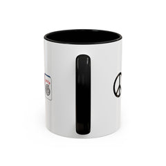 Peace Love Mahjong - 11 oz Accent Coffee Mug,Mahjong mug,mahjong player gift,strategy game present,tabletop lover cup,nerd culture mug