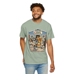 Front Graphic "Who Let the Dogs Out?" Baldwin Harbor Animal Hospital Cute Vet Clinic T Shirt