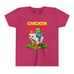 Youth Chicken Jockey Tee - Fun Gamer T-Shirt for Kids