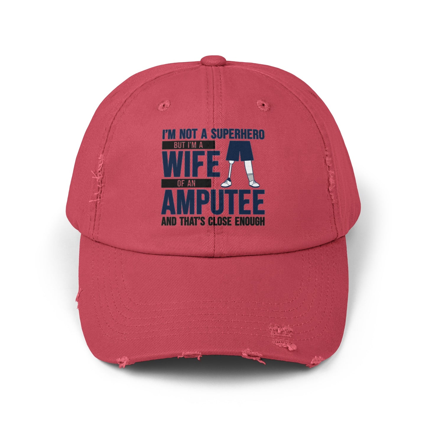 Amputee humor cap, Super Hero Wife Of An Amputee, distressed hat, funny amputee cap, amputee awareness gift, recovery encouragement gift