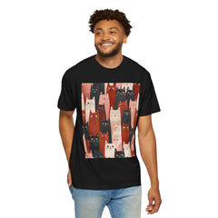 Cute Cat Print Unisex Garment-Dyed T-Shirt - Comfort Colors Soft Perfect for Animal Lovers and Casual Days