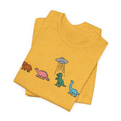 UFO and Dinosaurs Retro Unisex Jersey Short Sleeve Tee