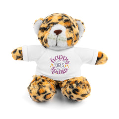 Stuffed Animals with T Shirt, Girl Quote, Support Wildlife, Happy Girls Sparkle, gift for her, Birthday Gift, Everyday gift, animal lover gift, nature lover gift