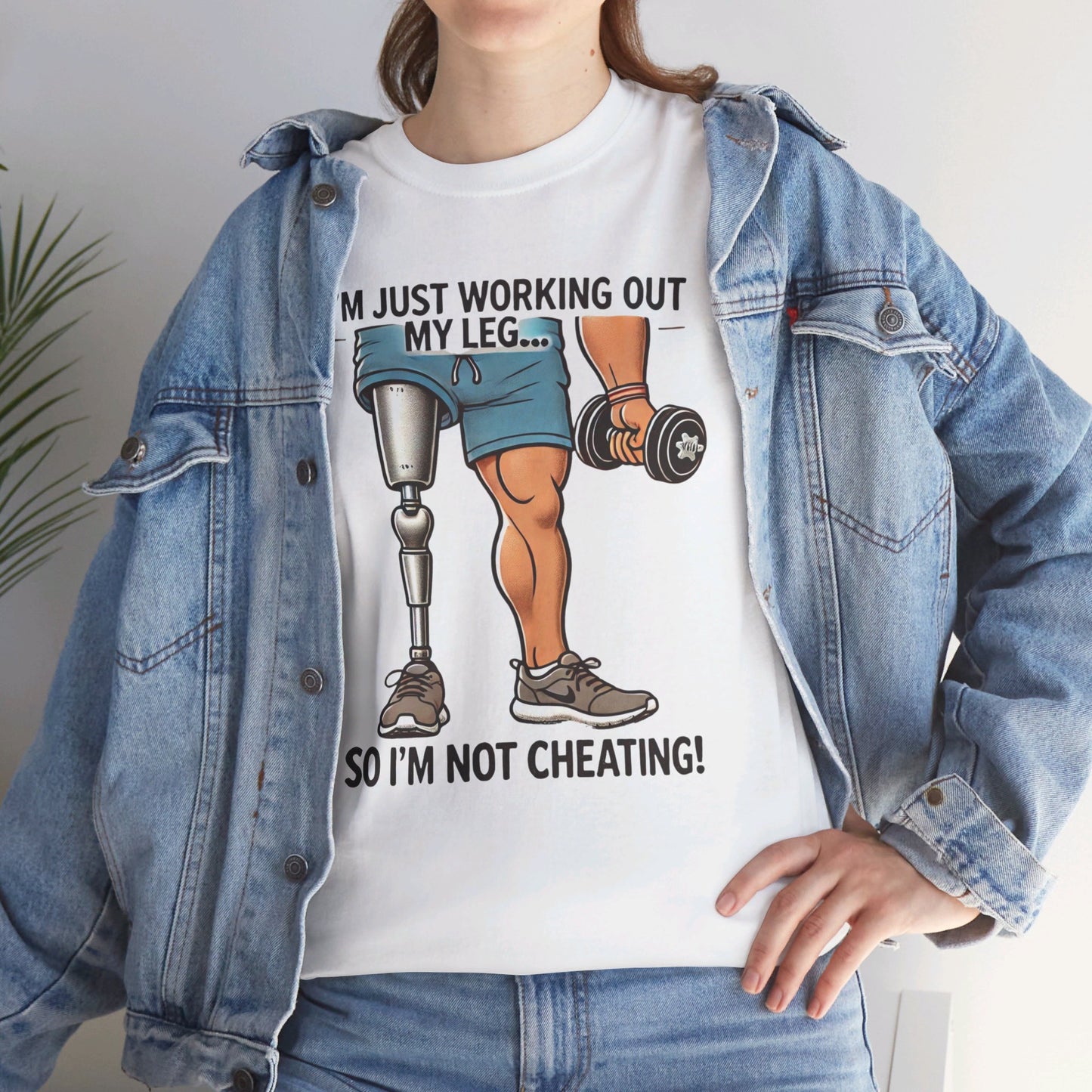 I'm Just Working Out My Leg Amputee Humor - Unisex Garment-Dyed T-shirt