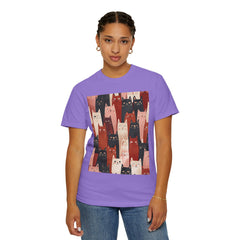 Cute Cat Print Unisex Garment-Dyed T-Shirt - Comfort Colors Soft Perfect for Animal Lovers and Casual Days