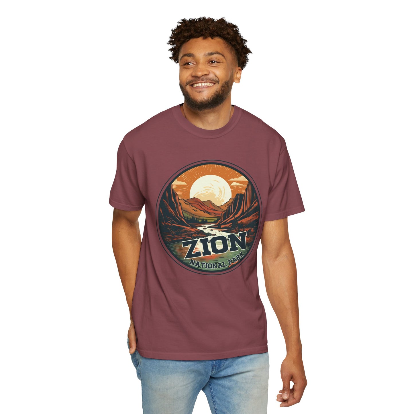 Zion National Park Graphic, Comfort Colors Soft Relaxed Fit Unisex Garment-Dyed T-shirt