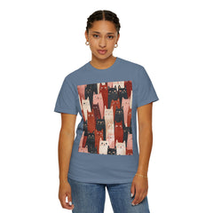 Cute Cat Print Unisex Garment-Dyed T-Shirt - Comfort Colors Soft Perfect for Animal Lovers and Casual Days