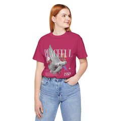 Peaceful Flowers With Dove Unisex Tee