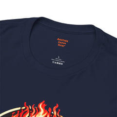 Flaming Fire Skull - Graphic Unisex Heavy Cotton Tee