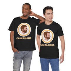 Bearded Graphic Tee - Funny Caucasians Satire Head Shot Unisex Jersey Short Sleeve Tee