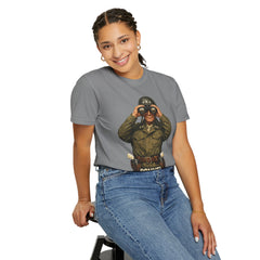 Graphic T-Shirt — Vintage WWII General George Patton Binoculars Design with "Rommel You Magnificent Bastard" Text