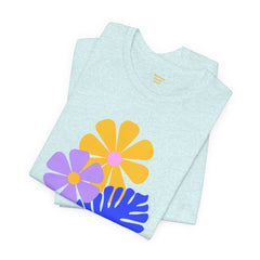 Summer Floral Tee — Retro Flowers & Monstera Design