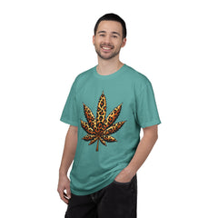 Vintage Leopard Cannabis Leaf T-shirt — Weed Lover Stoner Gift