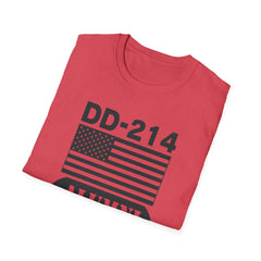 DD-214 Alumni with American Flag  Unisex Softstyle T-Shirt
