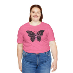 Butterfly Cancer Awareness and Survivor - Unisex Jersey Short Sleeve Tee