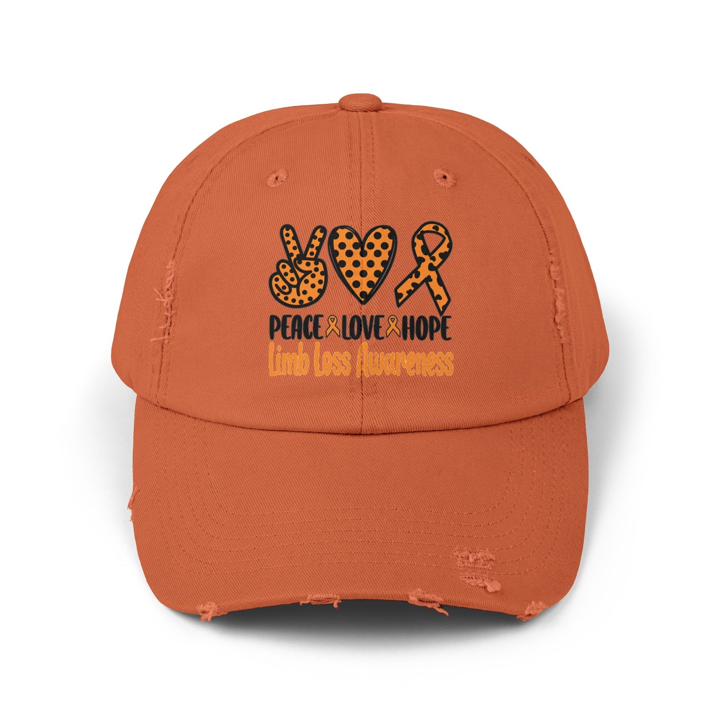 Amputee Awareness cap, Peace Love Hope