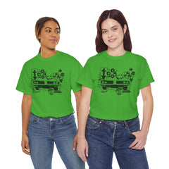 Abstract Retro Racing Car Unisex Heavy Cotton Tee | Perfect for Car Enthusiasts, Father's Day Gift, Casual Wear, Vintage Style, Unique Graphic Shirt