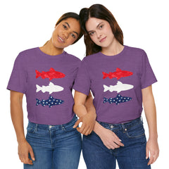 Patriotic Trout T-Shirt — Red White & Blue Fish Tee