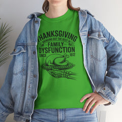 Thanksgiving Family Dysfunction Tee, Unisex Cotton T-Shirt, Funny Holiday Shirt, Family Gathering Wear, Thanksgiving Humor Apparel