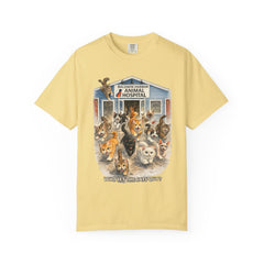 Front Graphic "Who Let the Cats Out?" Baldwin Harbor Animal Hospital Cute Vet Clinic T Shirt