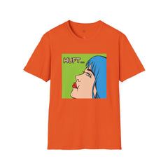 Pop Art Gal T-Shirt featuring Blue Hair and Red Lips Unisex Soft Style Shirt