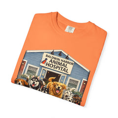 Pitbull Added "Who Let the Dogs Out?" Baldwin Harbor Animal Hospital Cute Vet Clinic T Shirt