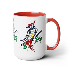 MAHJONG TILE Two-Tone Coffee Mugs, 15oz,mahjong gift,gift for gamer,board game gift,three image coffee mug,ceramic mahjong mug,gift for her