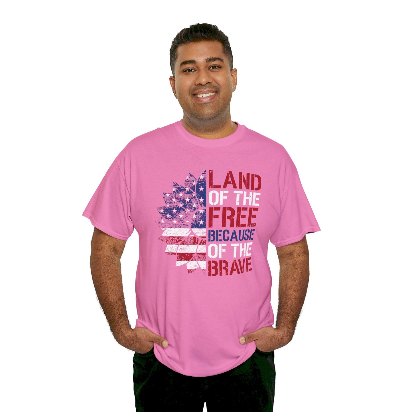 Land Of The Free Because Of The Brave - Unisex Cotton Tee