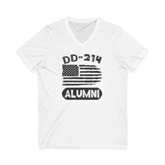 DD 214 Alumni Unisex Jersey Short Sleeve V-Neck Tee