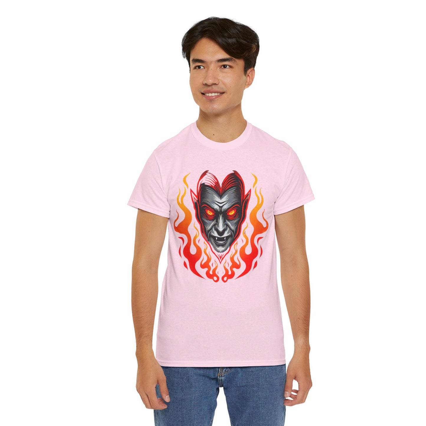 Flaming Fire Vampire - Graphic Unisex Heavy Cotton Tee