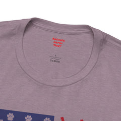 Personalized Dog Silhouette on American Flag - Tell us your dog breed, Unisex Short Sleeve Tee, Golden Retriever Silhouette Shown, Patriotic Shirt, Patriotic Pooch