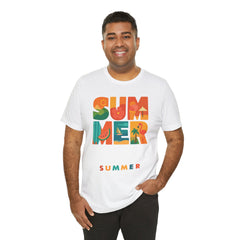 Summer Graphic Tee — Colorful Tropical "SUMMER" Typography T-Shirt