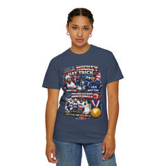Hockey Hat Trick T-Shirt — USA Men's, Women's & Paralympic Gold Tribute 2026