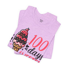 100 Days of School Unisex Tee | Elementary School, Ice Cream, Teacher Apparel