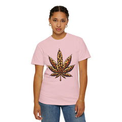 Vintage Leopard Cannabis Leaf T-shirt — Weed Lover Stoner Gift