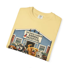 Pitbull Added "Who Let the Dogs Out?" Baldwin Harbor Animal Hospital Cute Vet Clinic T Shirt