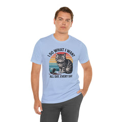 I Do What I Want Cat Quote - Graphic Unisex Jersey Short Sleeve Tee