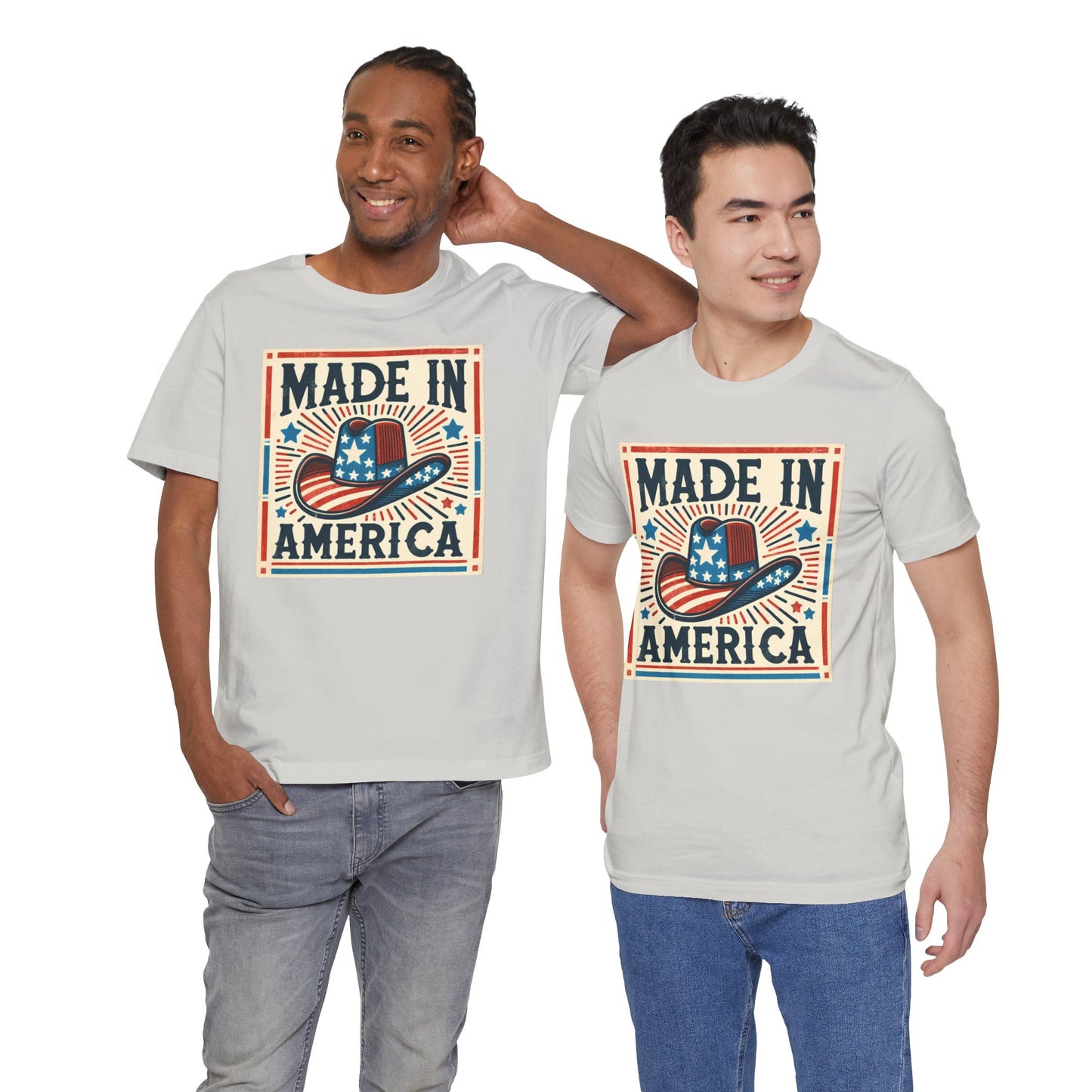 Made In America Cowboy Hat Graphic, Unisex Jersey Short Sleeve Tee