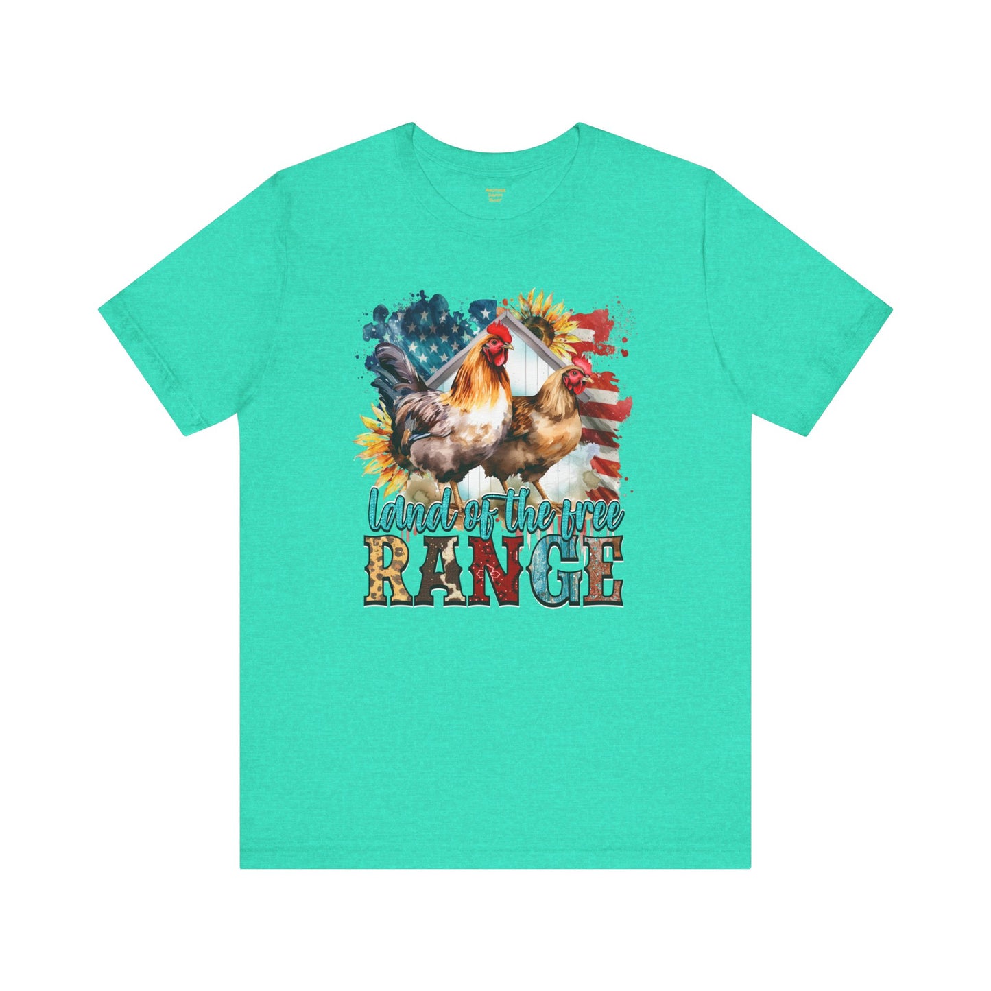 Land Of The Free RANGE Chicken Graphic, Unisex Jersey Short Sleeve Tee