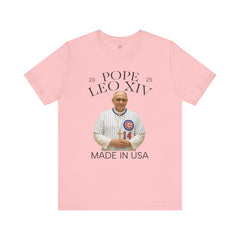 Pope Leo XIV Chicago Cubs Fan Short Sleeve Tee - Made in USA