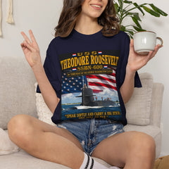 USS Theodore Roosevelt SSBN-600 T-Shirt – "Speak Softly and Carry a Big Stick" Patriotic Submarine Tee