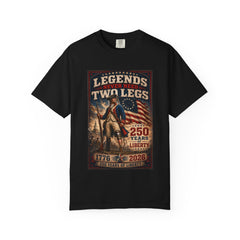 Amputee Patriotic 250th Anniversary T-Shirt — "Legends Never Need Two Legs" Vintage American Flag Tee