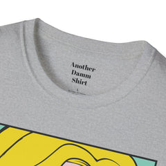 NO WORRIES Glass Wearing Pop Art Blonde Girl Unisex Softstyle T Shirt