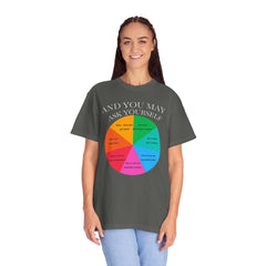 Motivational Talking Head Unisex Garment-Dyed T-Shirt - "And You May Ask Yourself"