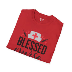 Blessed Nurse - Unisex Softstyle T-Shirt | Nurse Awareness, Medical Apparel, Gift For Her, Scrub Tee, Hospital Staff Gift, Registered Nurse