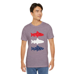 Patriotic Trout T-Shirt — Red White & Blue Fish Tee